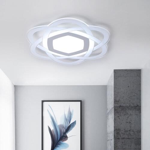 Modern White Ceiling Light LED Home Lamp Living Room Bedroom Decoration Simple Design Lustre Acrylic Luminaire Fixture