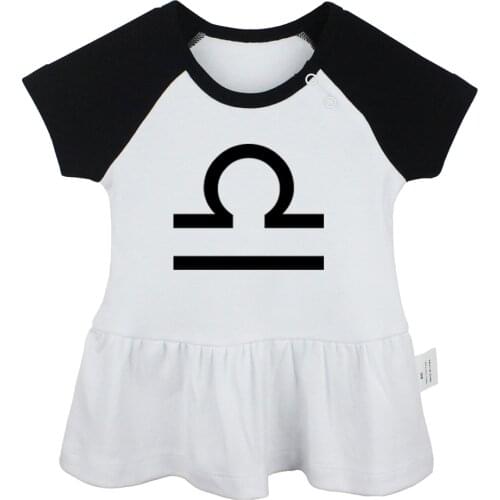 Constellation Libra Cancer Capricorn Design Newborn Baby Girls Dresses Toddler Infant Cotton Clothes