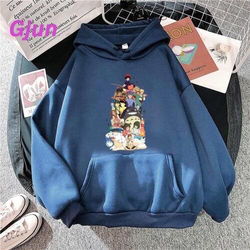 Japanese Anime Totoro Studio Ghibli Women Hoodies Boys and Girls Childrens Hooded Fashion Casual Miyazaki Hayao Sweatshirt