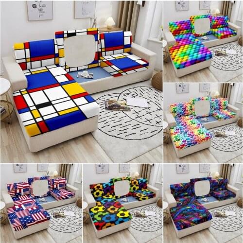 Floral Print Funiture Protector Geometric Sofa Cover Corner Sofa Seat Slipcover Elastic Stretch Couch Cover Protect for Pets