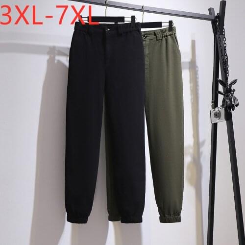 New 2020 Ladies Autumn Winter Plus Size Long Jogger Pants For Women Large Casual Loose Cotton Black Trousers 3XL 4XL 5XL 6XL 7XL