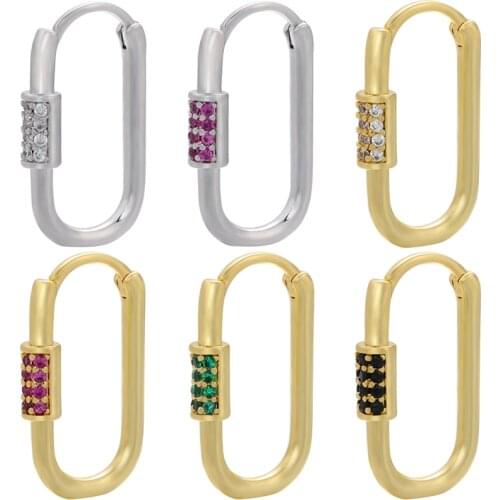 ZHUKOU gold/silver color small hoop earrings geometric rounded rectangular women earrings hoops gold plated earrings VE352