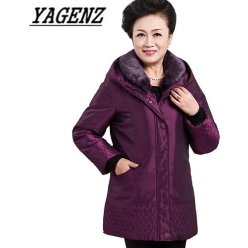 Middle-aged Winter Down hooded Coats Woman Clothing High-grade Medium long Outerwear Large size Winter Parkas Female Jackets 6XL