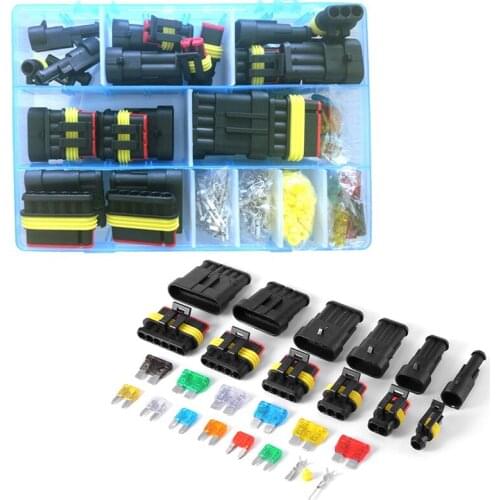 1set 1 2 3 4 5 6 Pin Way Car Waterproof Electrical Connector Terminal with Fuses Kit