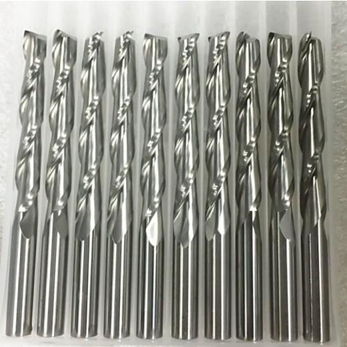 1pc 3.175mm SHK Wood cutter CNC Router Bits 2 Flutes Spiral End Mills Double Flute Milling Cutter Spiral PVC Cutter