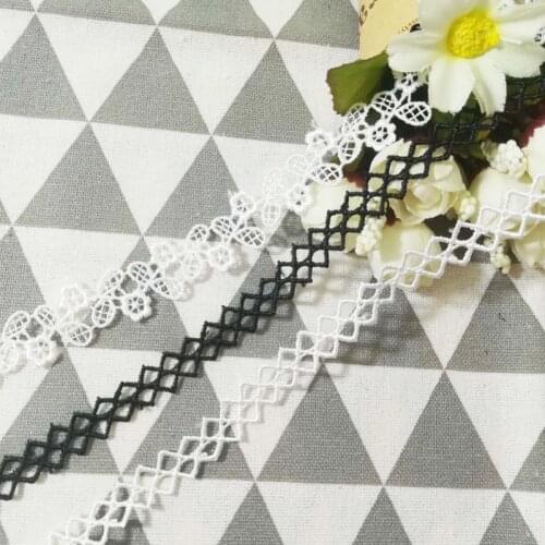1Yards Pleated Tulle Lace Fabric Ribbon Black White Lace Fabric Sewing Trim Decoration Lace Appliques For Wedding Dresses LW6