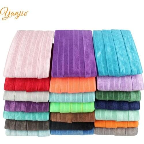 10 Yards/lot 21 Colors Classical 2CM Solid FOE For Handwork Kids Girl Elastic DIY Hair Accessories For Women headband Hair Tie