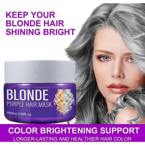 100ml Purple Shampoo Hair Mask For Blonde Hair Lighten Discolored Silver Hair Long Lasting Yellow To Gray Changing Hair Shampoo