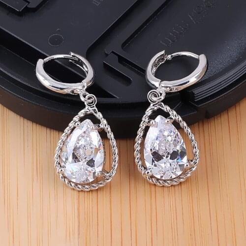 11.11 Sale Fashion Nickel Free Earing Jewelry Classical Tear Drop Shaped Ladies Loops Earrings for Bridal Jewlery Christmas Gift