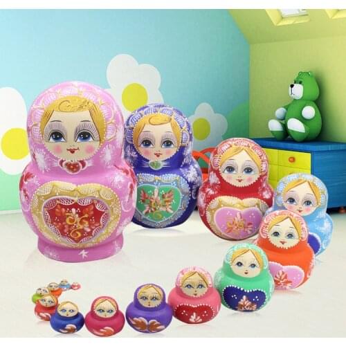 15pcs/set Russian Wooden Dolls 15 Layer Dry Basswood Handmade Matryoshka Doll Nesting Toys Kid Gift Nesting Toys