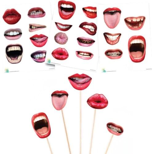 20 Pcs wedding birthday party lips mouth lip gloss funny shape birthday party wedding supplies photo props free shipping