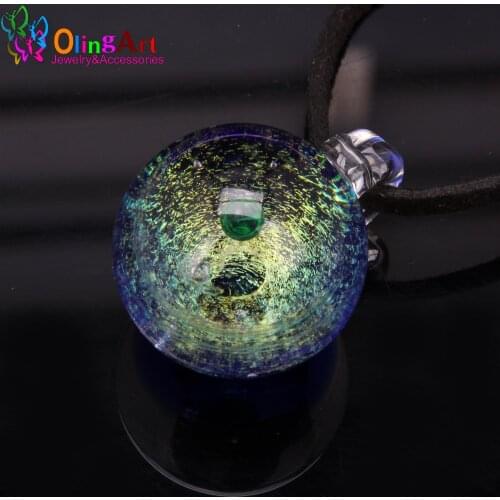 2018 New Lamp work beads 1PCS Dia 23MM Round Fantastic Starry Milky Way shape Hand made glass Pendant DIY Jewelry making
