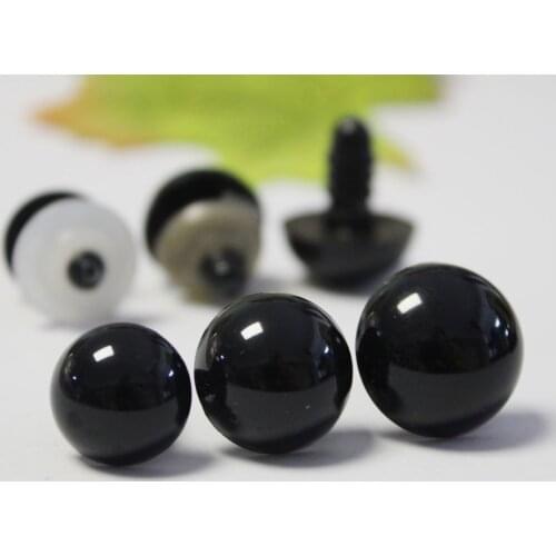 30pcs/lot 14mm-28mm/30mm/40mm/50mm high quality bright full black round toy eyes --size option