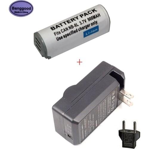 3.7V 900mAh NB-9L NB9L Camera Battery + AC Charger For Canon Powershot SD4500 IS SD4500IS IXUS 1000 1100 HS IXUS 1000HS IXY 50S