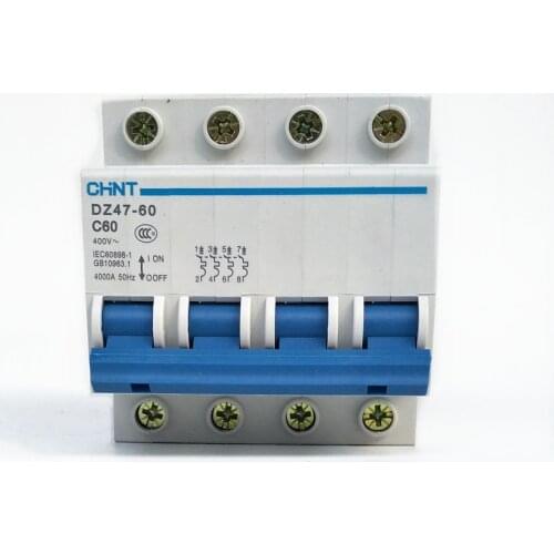 CHINT Mini Circuit Breaker DZ47-60 4Poles C type 3A 5A 6A 10A 16A 20A 25A 32A 40A 50A 60A Circuit Breaker C45 4P MCB