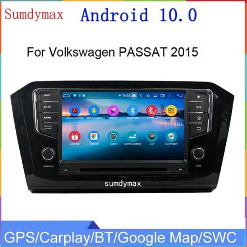 8inch deckless car dvd player for Volkswagen passat 2015 with android 10 car autoradio octa core px5 4G RAM 64g rom wifi fm am