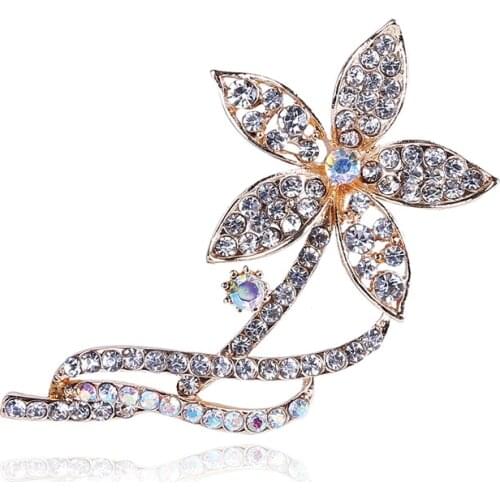 Beadsland Alloy Inlaid Rhinestone Brooch Design Fashionable High-end Clothing Accessories Pin Woman Gift BR0016