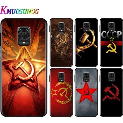 Silicone Black Cover Red Soviet Union USSR Flag For Xiaomi Redmi Note 9 9S Pro Max 8T 8 7 6 5 Pro 5A 4X 4 Phone Case Bag