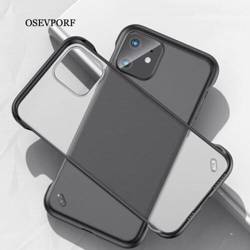 Oppselve Slim Scrub Hard PC Frameless Phone Case For iPhone 11 Pro Max 12 6 S 7 8 Plus XR X XS Solid Matte Cover Back Borderless