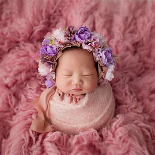 Newborn Photo Props Handmade Newborn Girl Lace Floral Hat Cute Baby Flower Bonnet Baby Cap Kids Hat Props