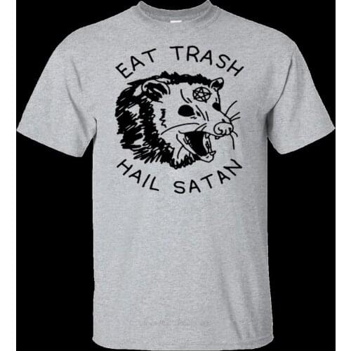 Eat Trash Hail Satan Possum T-Shirt cotton tshirt men summer fashion t-shirt euro size