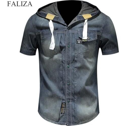 Мужские джинсовые рубашки FALIZA China At AliExpress