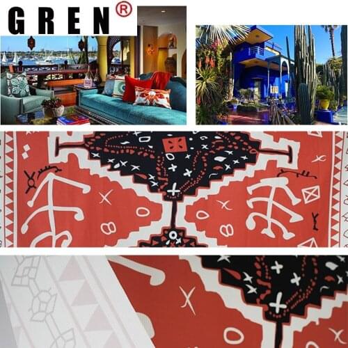 GREN Bohemian Living Room Classical Wall Hanging Red Moroccan Totem Psychedelic Wall Art Boho Wall cloth Blanket Home Decor