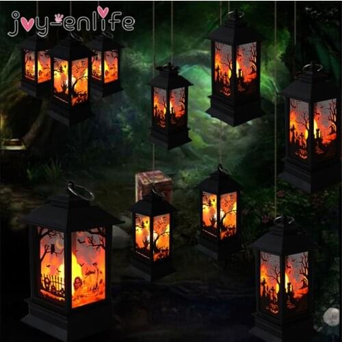 Halloween Electric Candle Lamp Candle 2020 Halloween Decoration Pumpkin Witch Skull Lantern Lamp For Haloween Party Home Decor