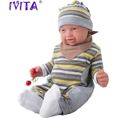 IVITA WG1513 59cm 5210g Original Silicone Reborn Babies Realistic Girl Brown Eyes Soft Baby Dolls Lifelike Kids Toys Juguetes