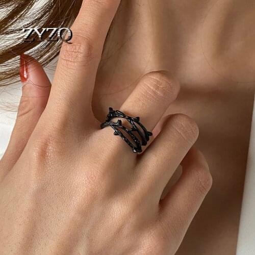 ZYZQ Hyperbole Plant Finger Ring for Women Retro Zinc Alloy Tree Branch Leaves Adjustable Ring Fine Jewelry 2020 New