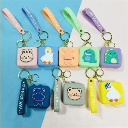 Korea Cute Wallet Cartoon Silicone Bag Coin Bag Animal Women Girls Key Bag Mini Headset Bag Purse Kid Gift