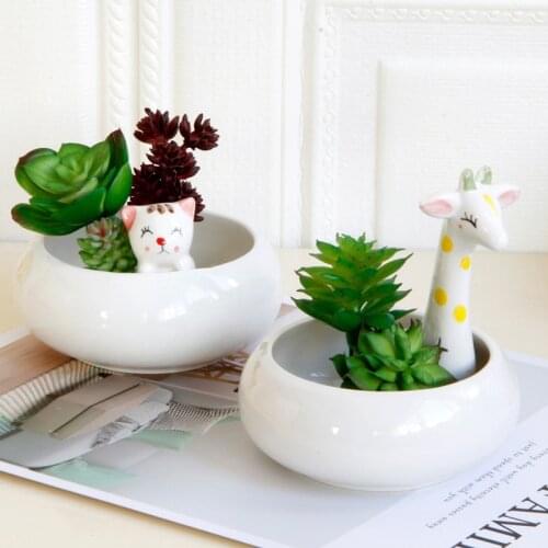 Creative cartoon cute little animal family garden bonsai plant succulent potted cactus flower balcony decorative flower pot
