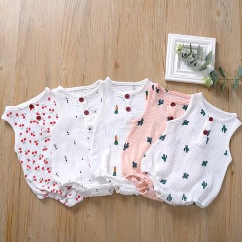 HITOMAGIC 2020 Summer Newborn Sleeveless Girls Jumpsuit Romper Baby Cotton Clothes For Baby Girl Clothing Children Cute Soft