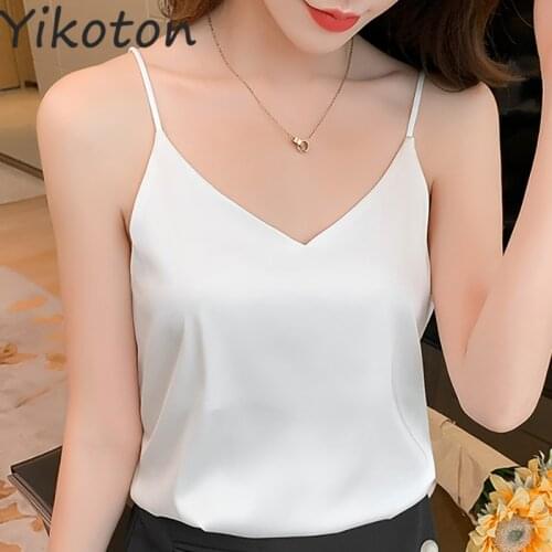 Camis Débardeur Femmes 2021 Summer V Neck White Black Tank Tops Women Sleeveless Korean Loose Sexy Top Casual Camisole Plus Size