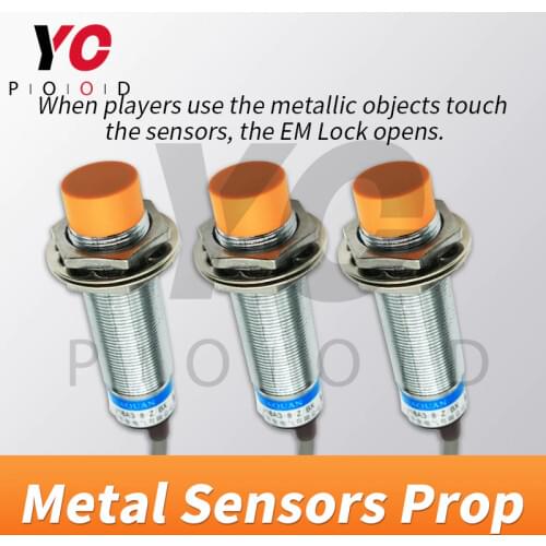 Metal Sensors in Simultaneous Version Real life escape room Props 1987 several metal sensors touch at the same time to unlock