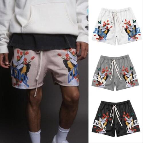 2021 Summer Mens Fashion Trend Printing Quick-Drying Mesh 5-Point Pants Outdoor Street Casual Loose All-Match Shorts