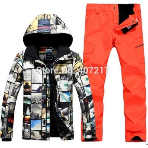 Mens Vogue Ski Suit Male Fashion Waterproof Snowboarding Costume Snowsuit Jacket And Pants Set Combo Skiwear Ski Outfits