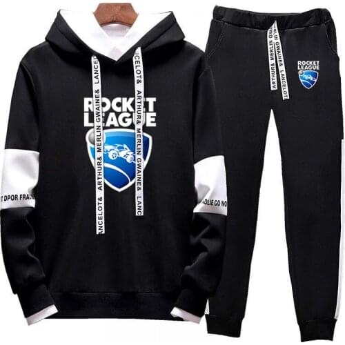 2021 New Rocket League Print Autumn Winter Mens tracksuit Hoodies + sweatpants 2 Pieces Casual Track Sportswear Patchwork Suits