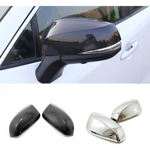 For Toyota RAV4 RAV 4 2019 2020 Accessories ABS Carbon fiber Car Side Door Rear View Mirror Cover Cover Trim Car Styling 2PCS