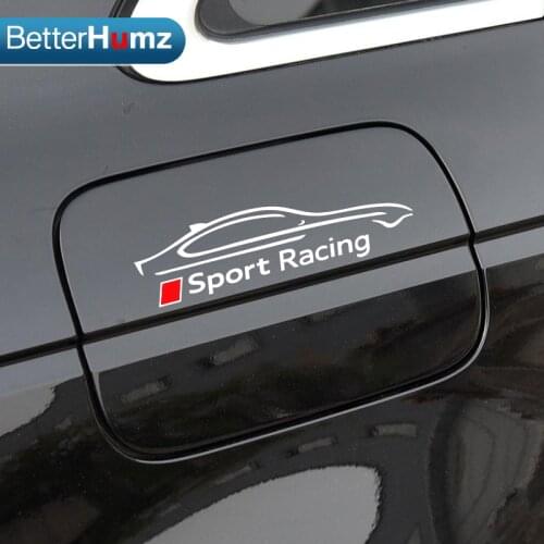 BETTERHUMZ Car Sticker For Audi A4 A3 A5 A6 RS3 RS4 TT Q3 Q5 Q7 Car Sport Racing Styling Sticker Universal Car Fuel Cap Stickers