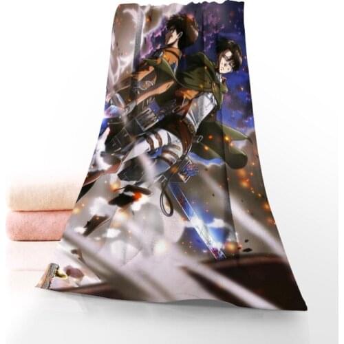 New Attack on Titan Anime Towels Multiple Color Microfiber Beach Bath Towel Sports Face Towel Customizable Printing Bath Towels