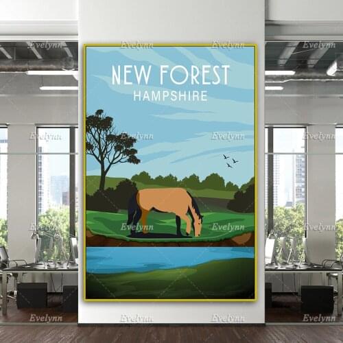 New Forest Travel Print, New Forest National Park, New Forest Travel Poster Home Decor Canvas Wall Art Prints Unique Gift