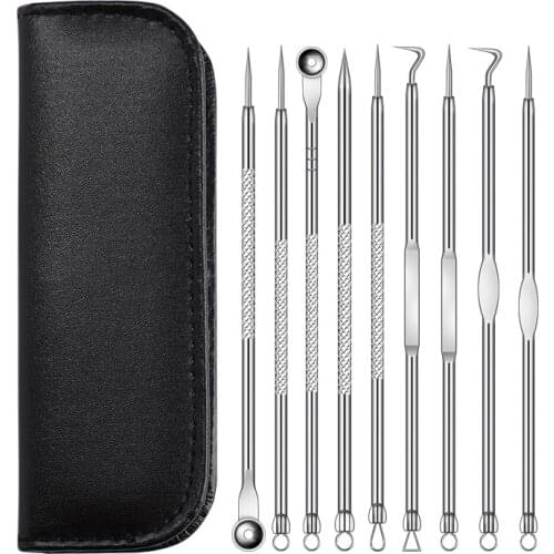 Acne Blackhead Remover Needle Tools Set Blackhead Tweezer Pimple Extractor Stainless Steel Blackspot Removal Skin Care Tool