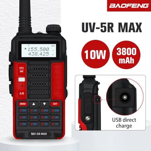 2020 Baofeng UV-5R MAX Walkie Talkie UV5R Max 10W Dual Band Two Way Radio USB Charge Ham Portable CB Radio uv 5r FM Transceiver