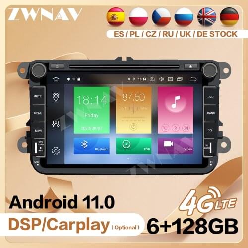 2 Din Radio Receiver For Volkswagen Golf Polo Tiguan Passat b7 b6 leon Skoda Octavia Android Video GPS Head Unit Audio Stereo