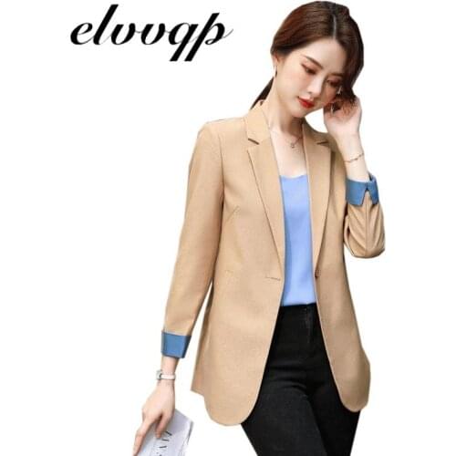 Plus Size Elegant Pockets Office Work Lady Blazers Coat Women Fashion Notched Collar Long Sleeve Suit Outerwear Chaqueta Mujer