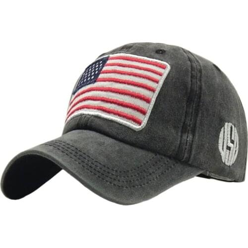 Hat washed distressed letters baseball cap men and women American flag cotton black fashion snapback hat caps for men dad hat