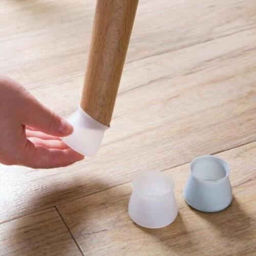 Table Chair Leg Mat Silicone Non-slip Table Chair Leg Caps Foot Protection Bottom Cover Pads Wood Floor Protectors