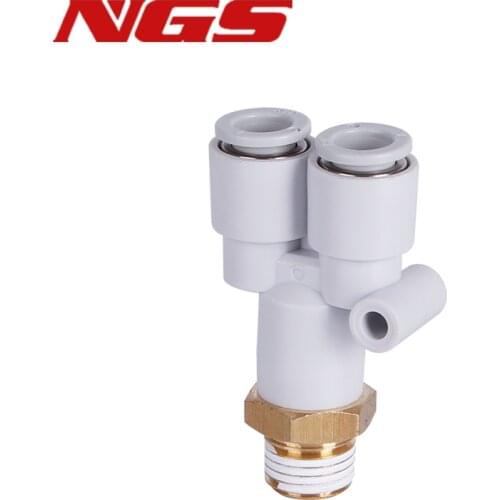 1 PCS Y-Type External Thread Gas Pipe Joint KQ2U04/06/10/12-M5/M6/01S/02S/03S/04S Pneumatic Air Fittings Connector