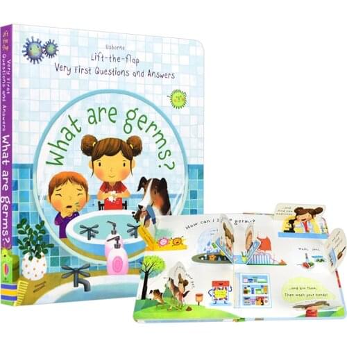 Usborne Lift the Flap What are Germs? Very first English 3D Picture Books Baby Children Biology Knowledge Paperboard kids Book